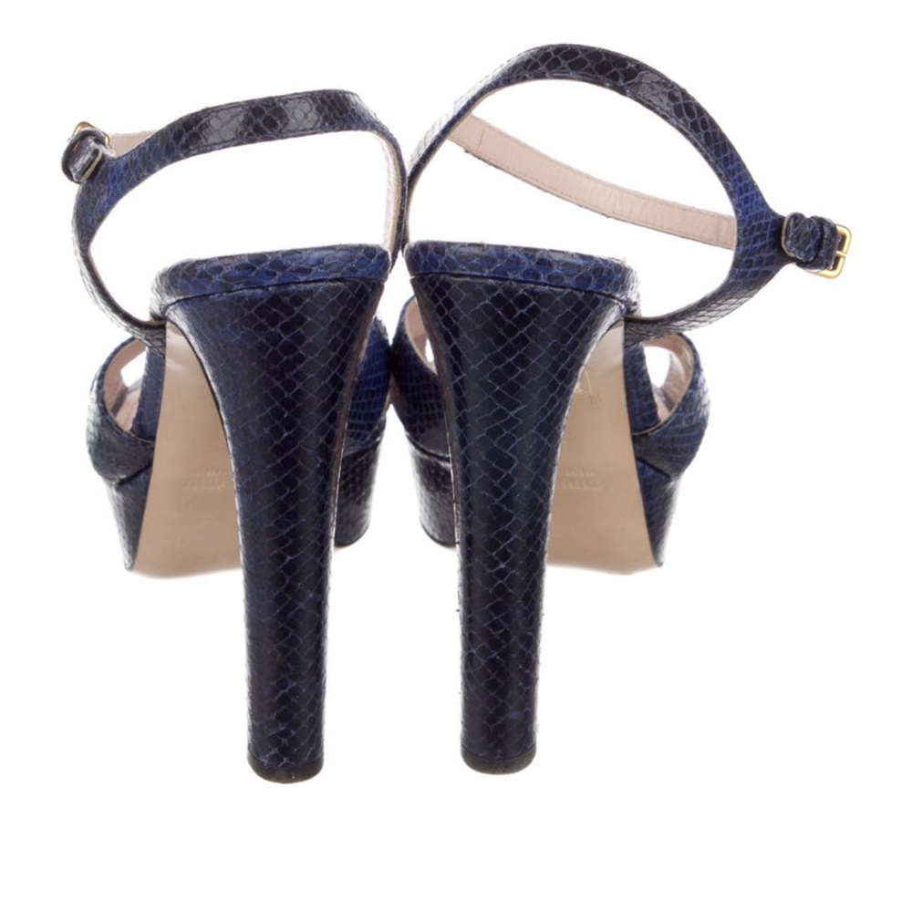 Miu Miu Navy Snakeskin Heels - Picture 4 of 5